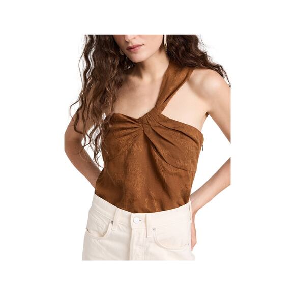 Veronica Beard Asymmetric Brown Belinda Blouse Size 4